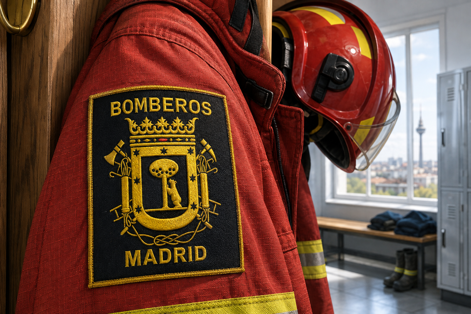 Escudo bordado del Cuerpo de Bomberos del Ayuntamiento de Madrid