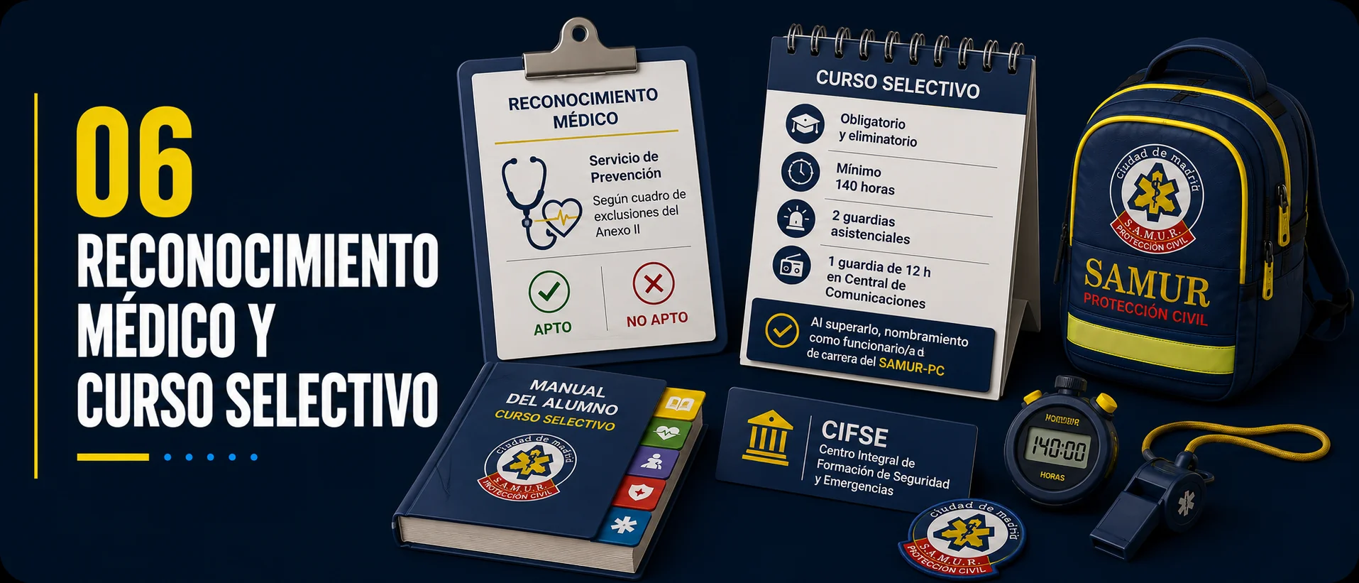 Reconocimiento médico y curso selectivo